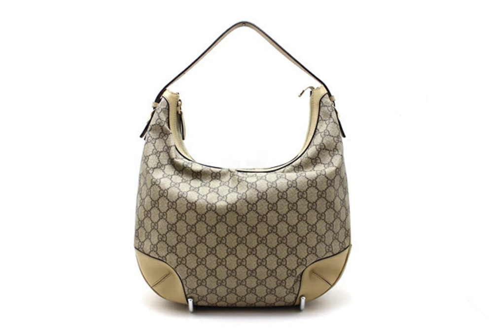 Gucci Canvas Calf Hobo Bag Beige Cream